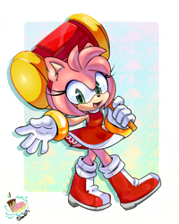 Size: 1600x2000 | Tagged: safe, artist:shadzzy_8a, amy rose, piko piko hammer