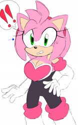 Size: 1280x2048 | Tagged: safe, artist:sakura_2739, amy rose, outfit swap, rouge's heart top, solo