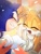 Size: 760x1000 | Tagged: safe, artist:umerouge, miles "tails" prower, sonic the hedgehog, abstract background, blushing, cute, duo, eyes closed, gay, grin, shipping, smile, sonabetes, sonic x tails, tailabetes