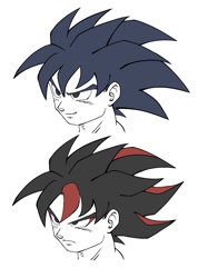 Size: 989x1387 | Tagged: safe, artist:chiquito06120, shadow the hedgehog, sonic the hedgehog, human, 2025, duo, flat colors, frown, humanized, looking offscreen, monochrome, simple background, smile, white background